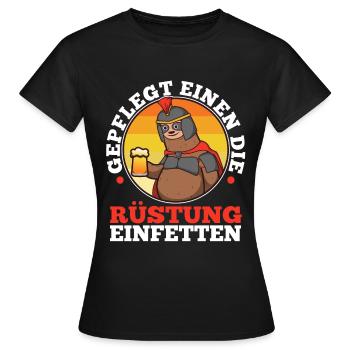 Well-groomed to the armor - Women's T-Shirt - black - Front - AI Model Female 172 dark (172cm)