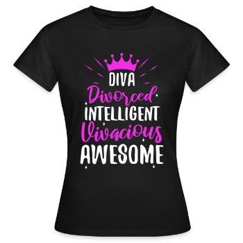 Divorce Diva - Frauen T-Shirt - Schwarz - Vorne - AI Model Female 172 dark (172cm)