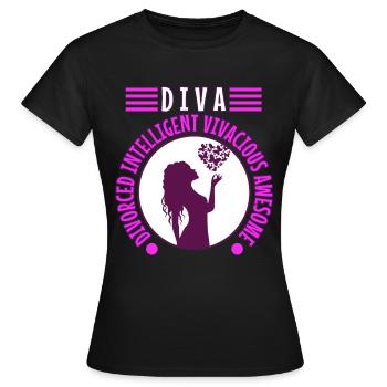 Divorce Diva - Frauen T-Shirt - Schwarz - Vorne - AI Model Female 172 dark (172cm)