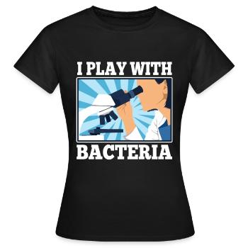 I play with bacteria - Women's T-Shirt - black - Front - AI Model Female 172 dark (172cm)