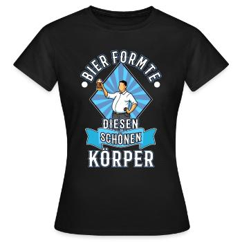 La bière a façonné ce beau corps - T-shirt Femme - noir - Devant - AI Model Female 172 dark (172cm)