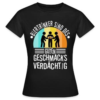 Les buveurs de bière sont soupçonnés d’avoir bon goût - T-shirt Femme - noir - Devant - AI Model Female 172 dark (172cm)