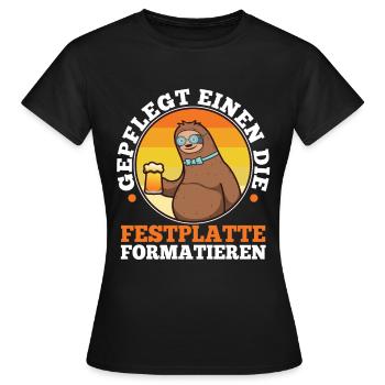 Maintenu pour formater le disque dur - effectué. - T-shirt Femme - noir - Devant - AI Model Female 172 dark (172cm)