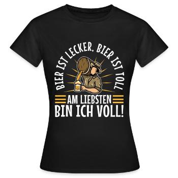 La bière est délicieuse, la bière est excellente, de préférence - T-shirt Femme - noir - Devant - AI Model Female 172 dark (172cm)