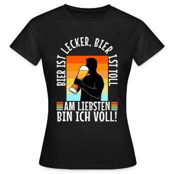 La bière est délicieuse, la bière est excellente, de préférence - T-shirt Femme - noir - Devant - AI Model Female 172 dark (172cm)