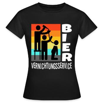 Service de destruction de bière - T-shirt Femme - noir - Devant - AI Model Female 172 dark (172cm)