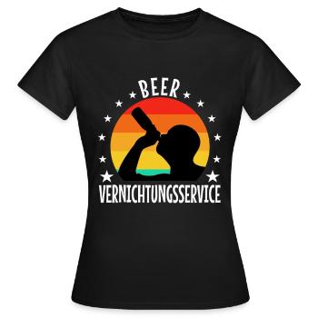 Service de destruction de bière - T-shirt Femme - noir - Devant - AI Model Female 172 dark (172cm)