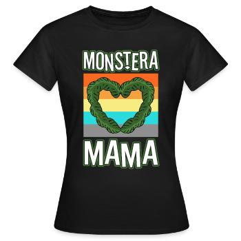 Monstera Mama - Women's T-Shirt - black - Front - AI Model Female 172 dark (172cm)