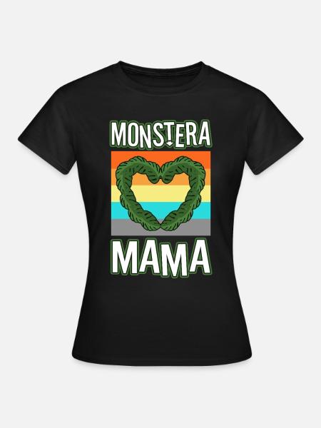 Monstera Mama - Frauen T-Shirt - Schwarz