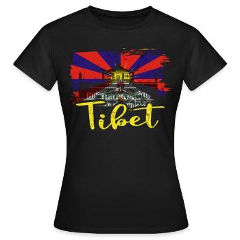 Tibet - T-shirt Femme - noir - Devant - AI Model Female 172 dark (172cm)