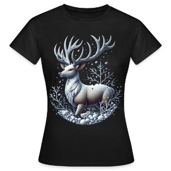 Reindeer Christmas Xmas Christmas - Women's T-Shirt - black - Front - AI Model Female 172 dark (172cm)