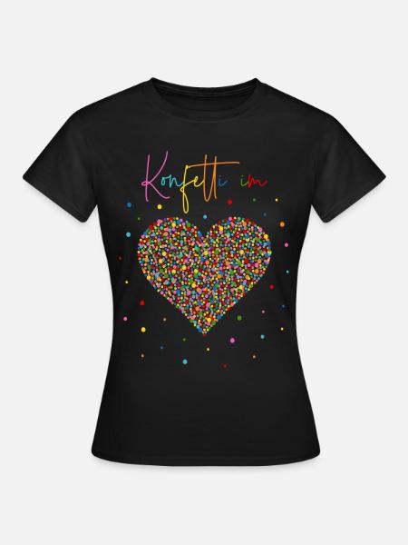 Konfetti im Herzen - Frauen T-Shirt - Schwarz