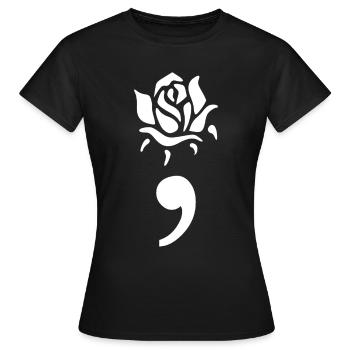 Projet Suicide Dépression Dépression Point-virgule Rose - T-shirt Femme - noir - Devant - AI Model Female 172 dark (172cm)