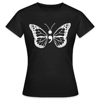 Projet de cadeau de suicide de papillon de point-virgule - T-shirt Femme - noir - Devant - AI Model Female 172 dark (172cm)