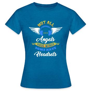 Callcenter Notruf Hotlines Kundendienst Sekretärin - Frauen T-Shirt - Antikblaues Saphir meliert - Vorne - AI Model Female 172 dark (172cm)