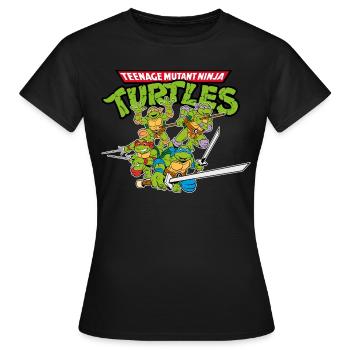 Teenage Mutant Ninja Turtles Logo - Frauen T-Shirt - Schwarz - Vorne - AI Model Female 172 dark (172cm)