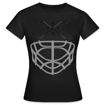 Cadeau de joueur de raquette de masque de hockey - T-shirt Femme - noir - Devant - AI Model Female 172 dark (172cm)