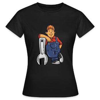 Salopette mécanicien voiture garage cadeau - T-shirt Femme - noir - Devant - AI Model Female 172 dark (172cm)