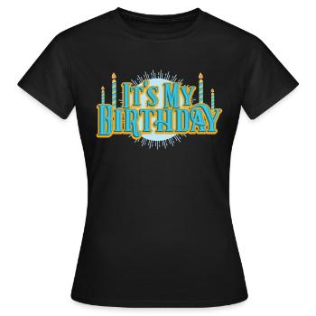 Birthday My Birthday Retro Candles Party Gift - Women's T-Shirt - black - Front - AI Model Female 172 dark (172cm)