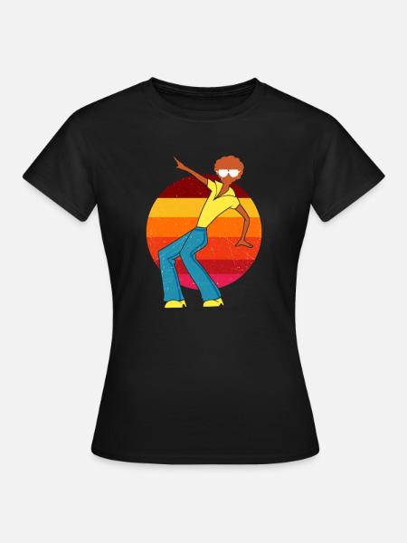 70er Hippie Frieden Schlagermusik retro Geschenk - Frauen T-Shirt - Schwarz