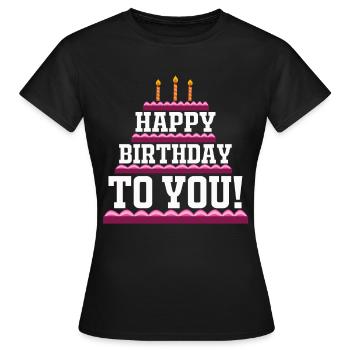 Birthday cake Happy Birthday retro gift - Women's T-Shirt - black - Front - AI Model Female 172 dark (172cm)
