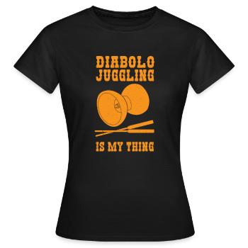 Diabolo jonglant avec un cadeau amusant - T-shirt Femme - noir - Devant - AI Model Female 172 dark (172cm)