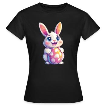 Lapin de Pâques Lapin de Pâques - T-shirt Femme - noir - Devant - AI Model Female 172 dark (172cm)