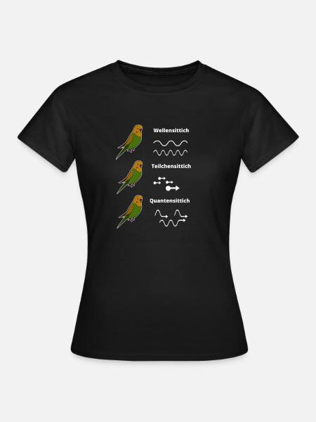 Budgerigar Quantum Particles - Nerd Science - Women's T-Shirt - black