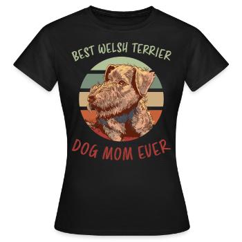 Welsh Terrier Mom Saying Welsh Terrier Gift - Women's T-Shirt - black - Front - AI Model Female 172 dark (172cm)