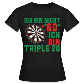 Dart 60. Geburtstag Triple 20 - Frauen T-Shirt - Schwarz - Vorne - AI Model Female 172 dark (172cm)