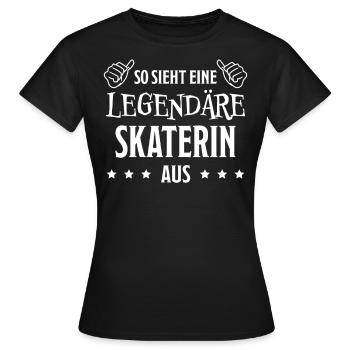 Skaterin Lustiger Spruch Skating Sprüche Geschenk - Frauen T-Shirt - Schwarz - Vorne - AI Model Female 172 dark (172cm)