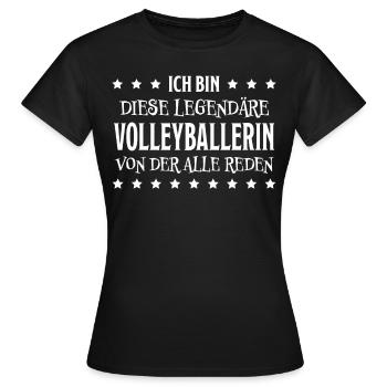 Volleyballerin Spruch Fun Beachvolleyball Geschenk - Frauen T-Shirt - Schwarz - Vorne - AI Model Female 172 dark (172cm)