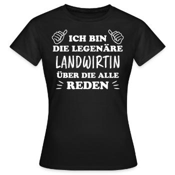 Landwirtin Witz Spruch Traktor Landwirtin Geschenk - Frauen T-Shirt - Schwarz - Vorne - AI Model Female 172 dark (172cm)