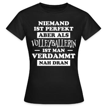 Volleyballerin Spruch Fun Beachvolleyball Geschenk - Frauen T-Shirt - Schwarz - Vorne - AI Model Female 172 dark (172cm)
