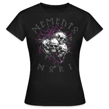 Crâne Memento Mori - T-shirt Femme - noir - Devant - AI Model Female 172 dark (172cm)