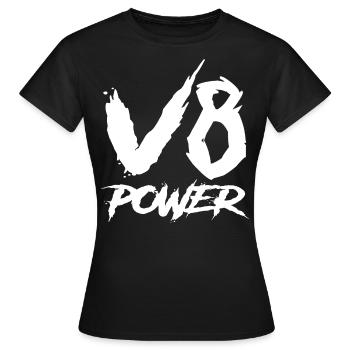 Puissance du V8 - T-shirt Femme - noir - Devant - AI Model Female 172 dark (172cm)