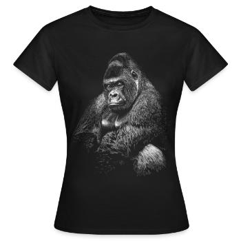 Gorilla - T-shirt Femme - noir - Devant - AI Model Female 172 dark (172cm)