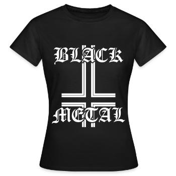 Black Metal headbanger antichrist pentagramm hexer - Frauen T-Shirt - Schwarz - Vorne - AI Model Female 172 dark (172cm)