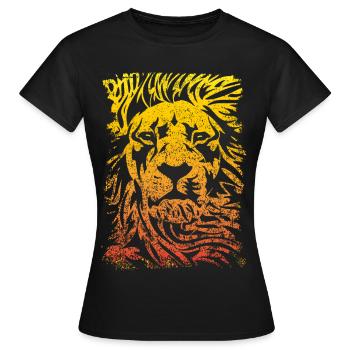 Lion - T-shirt Femme - noir - Devant - AI Model Female 172 dark (172cm)