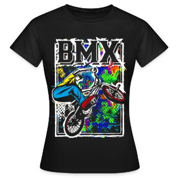 Vélo BMX | Vélo BMX | Cool BMX | BMX - T-shirt Femme - noir - Devant - AI Model Female 172 dark (172cm)