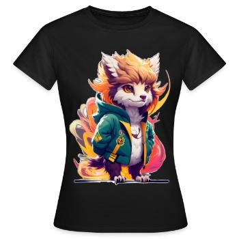 Süßer Stylischer Greif - Frauen T-Shirt - Schwarz - Vorne - AI Model Female 172 dark (172cm)