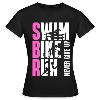 TRIATHLON MÄDCHEN WELLIG PINK - Frauen T-Shirt - Schwarz - Vorne - AI Model Female 172 dark (172cm)