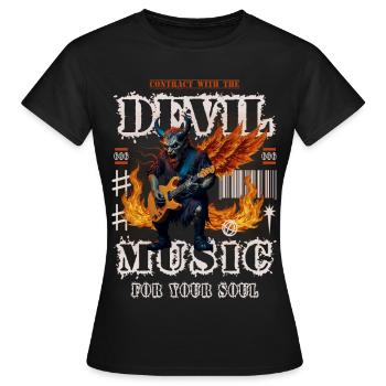 Musique rock diabolique - T-shirt Femme - noir - Devant - AI Model Female 172 dark (172cm)
