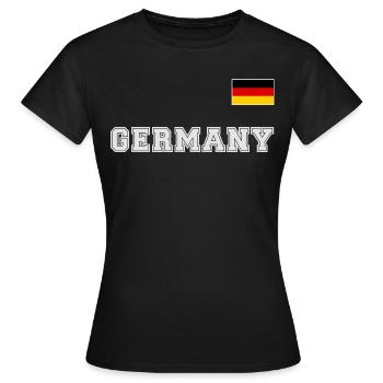 Maillot de l’Allemagne look ALLEMAGNE avec drapeau - T-shirt Femme - noir - Devant - AI Model Female 172 dark (172cm)