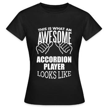 Accordéon Accordéon Accordéon - T-shirt Femme - noir - Devant - AI Model Female 172 dark (172cm)