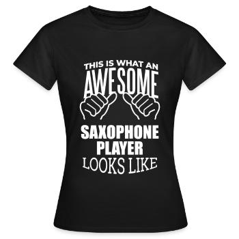 Saxophone Saxophone Saxophone - Women's T-Shirt - black - Front - AI Model Female 172 dark (172cm)