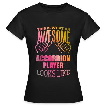 Accordéon Accordéon Accordéon - T-shirt Femme - noir - Devant - AI Model Female 172 dark (172cm)
