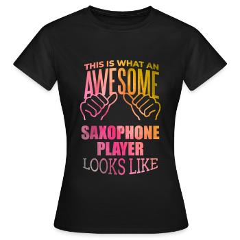 Saxophone Saxophone Saxophone - Women's T-Shirt - black - Front - AI Model Female 172 dark (172cm)