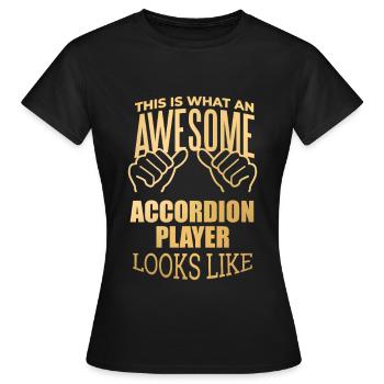 Accordéon Accordéon Accordéon - T-shirt Femme - noir - Devant - AI Model Female 172 dark (172cm)