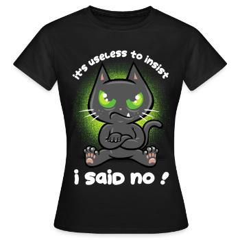 Stubborn Cat - Women's T-Shirt - black - Front - AI Model Female 172 dark (172cm)